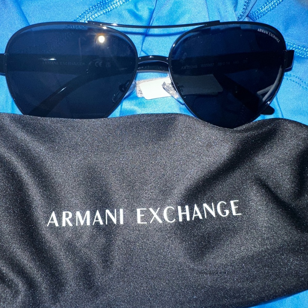 Armani Exchange Dark Sunglasses with protective sleeve